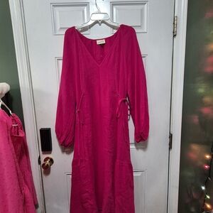 Universal Thread Hot Pink Long Sleeve Dress